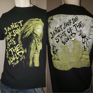 Adult Large Janet Jackson T-Shirt Rare Front/Back Graphic Tee SOTW 2017 Black